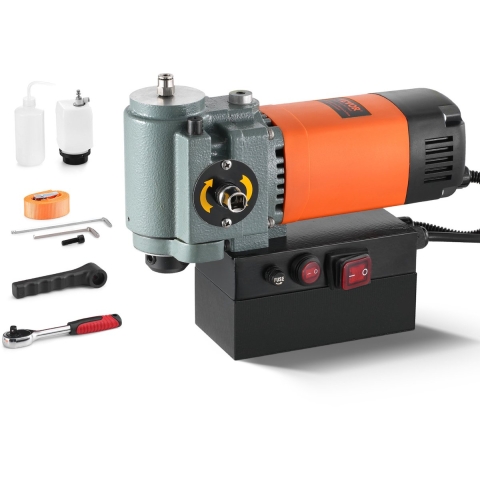 VEVOR Magnetische Boor, Kernboormachine 1300W, Platte Draagbare Magnetische Boor met Koeling en Overbelastingsbeveiliging, Magnetische Pers voor Apparatuurinstallatie, Industrie, Metaalbewerking, Oranje