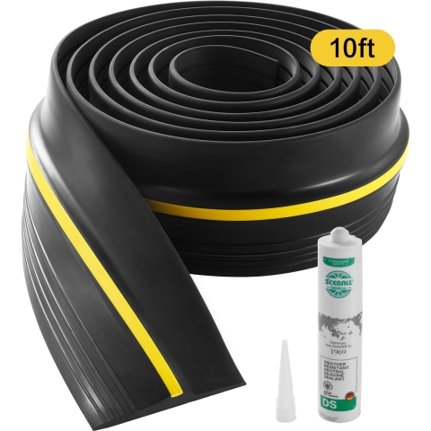 VEVOR Garagedeur Drempel Afdichtstrip 3,05m Universele Garagedeur Onderkant Afdichtstrip met Kleeflaag, Weerbestendige Strip voor Garagedeur Onderkant Verbeterde Dikke PVC Vervanging
