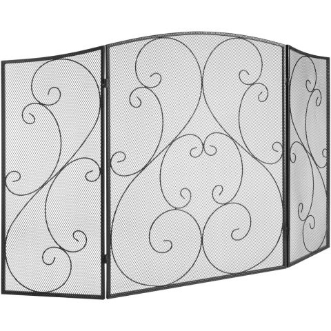 VEVOR Spark Guard Iron Haardbescherming 121,92 cm Haardbescherming Kachelbescherming Vintage Kachelbescherming 0-40 °C Haardbescherming Kachelbescherming Kachelscherm Bescherming tegen rondvliegende vonken 3-delig
