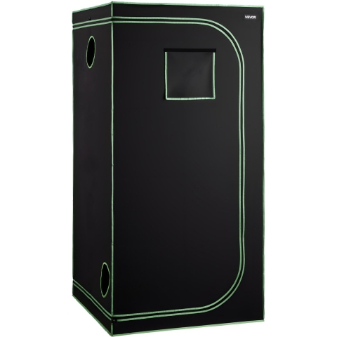 VEVOR kweektent, 100x100x200 cm, kweekkast van 600D, sterk reflecterend mylar, binnenplantentent met observatievenster, grondbak en ritssluiting, kweektent voor fruit, bloemen en groenten in kassen