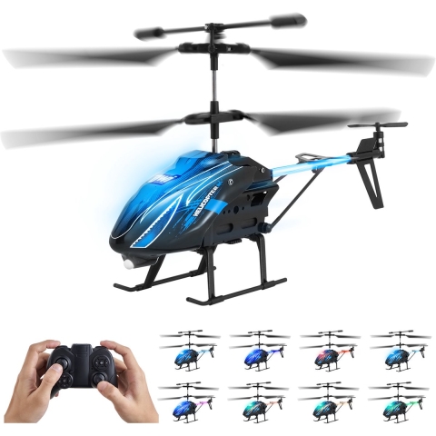 VEVOR RC-helikopter, 2,4 GHz afstandsbedieningshelikopter, 3,5-kanaals RC-vliegtuig, 16 minuten vliegtijd, hoogtebehoud, opstijgen/landen met één knop en led-verlichting, speelgoed voor kinderen vanaf 8 jaar