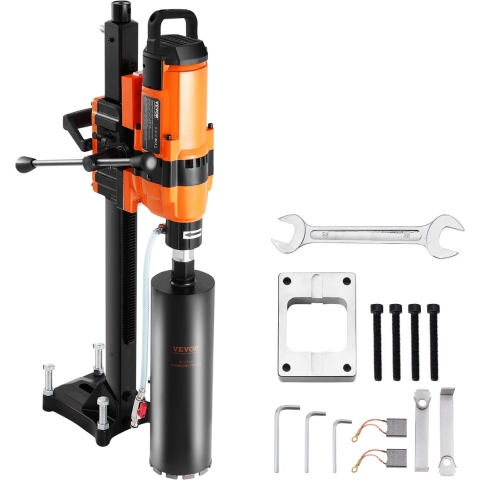 VEVOR Kernboormachine Diamantkernboormachine met boordiameter 2-30 cm met statief en kernboormachine, 3500 W Robuuste betonkernboormachine, natte en droge toepassing voor betonstenen