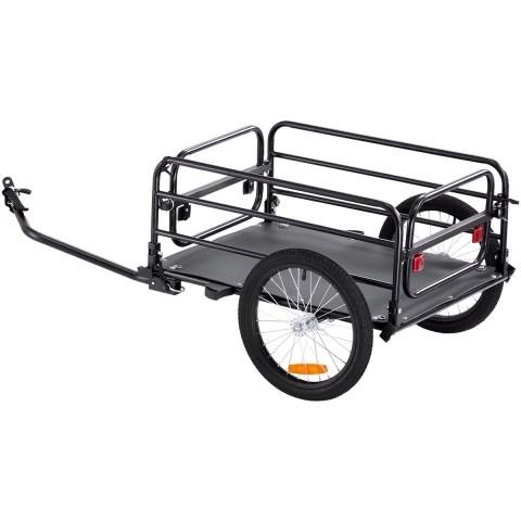 VEVOR Fietskar, 72 kg laadvermogen, robuuste fietskar, compacte opbergruimte en snelontgrendeling met universele koppeling, 40,6 cm wielen, geschikt voor fietswielen van 55,9-71,1 cm