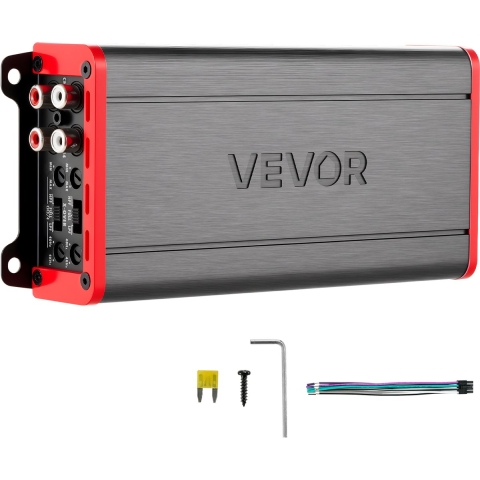 VEVOR 4-kanaals auto-versterker, klasse D brugversterker, max. 4 x 272 W bij 4 ohm / 4 x 400 W bij 2 ohm, krachtige versterker voor SUV's, pick-ups en terreinwagens, multi-kanaals audioversterker