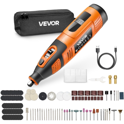 VEVOR 119-delige draadloze multitoolset, draagbare DC12V mini-rotatietool, 28 snelheden 5000–32000 tpm, voor graveren, slijpen, polijsten, snijden, doe-het-zelf