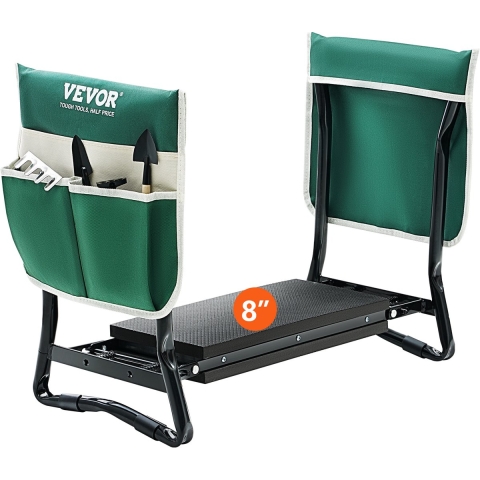 VEVOR Tuinkniesteun met zacht kniekussen voor tuinieren - Opvouwbare tuinkniesteun met gereedschapszakken, tuinstoel om op te knielen en te zitten, 400 x 200 x 18 mm