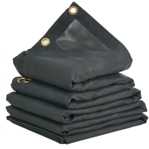 VEVOR vrachtwagenzeil 1,8 x 4,3 m PVC-gecoate zwarte, robuuste hoes met dubbele zak, messing ogen, versterkt dubbelnaalds doek geschikt voor handmatige of elektrische kiepwagensystemen