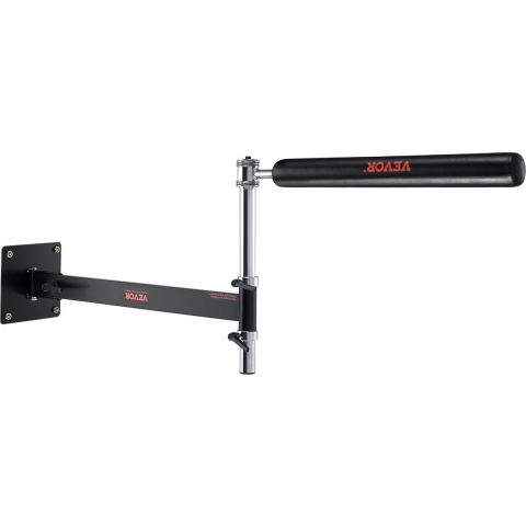 VEVOR Wandmontage Boksreflexstang, Bokssnelheidstrainer, Boksspinstang met handschoenen, Verstelbare trainingsuitrusting voor bokstraining, kickboksen, MMA, stressverlichting en fitness, zwart
