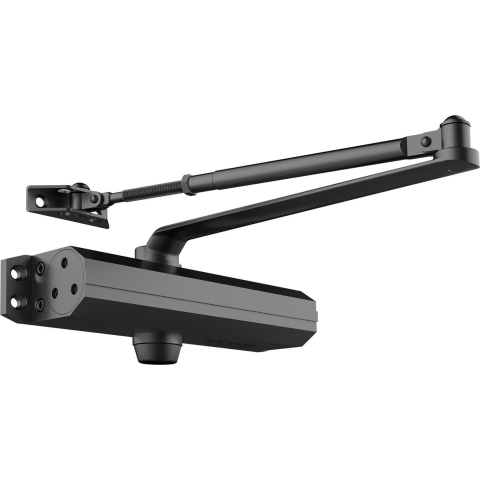 VEVOR deursluiter automatische poortsluiter voor commercieel of particulier gebruik voor deurgewichten tot 150 kg stangdeursluiter met hydraulische buffer behuizing van gegoten aluminium zwart