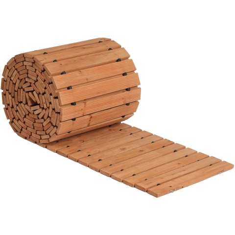 VEVOR Tuinpad Uitrolbaar Looppad, 727x43 cm, Uitrolbaar Houten Pad, Buitenpad van Cederhout met Staalkabelverbinding, Tuintrap, Decoratief Houten Pad, Stapstenen in de Tuin, Achtertuin, Terras