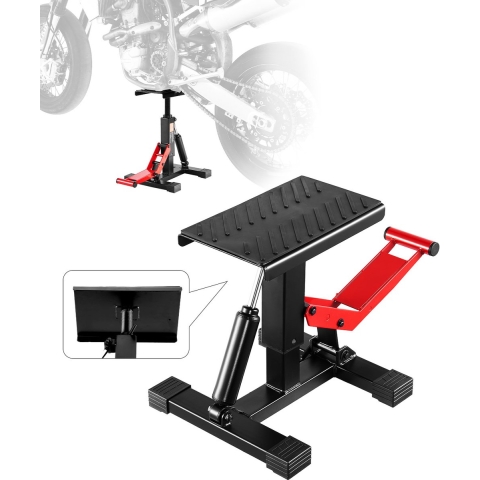 VEVOR Motorfiets Crossmotor Stand Lift Jack Heftafel (544 kg draagvermogen) in hoogte verstelbare hefstandaard met hydraulische heffunctie, in hoogte verstelbaar (250-465 mm) voor het repareren van motorcross