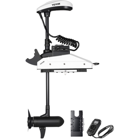 VEVOR elektrische buitenboordmotor, 25 kg stuwkracht met GPS, 10-versnellingen boeggemonteerde zoutwaterbootmotor, sleepmotor met afstandsbediening en LCD-batterij-indicator, voor kajaks, visboten, 915 mm schacht