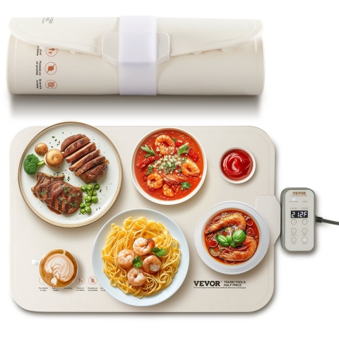 VEVOR Elektrische warmhoudmat voor buffetten, draagbare warmhoudmat met 4 instelbare temperatuurstanden, automatische uitschakeling, perfect voor feesten en catering