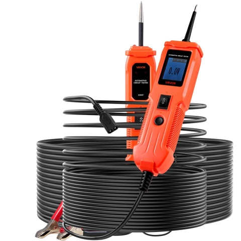 VEVOR Automotive Circuit Tester Elektrische tester met circuitsonde en verlichting, 6-36 DCV-circuittester met 4 m kabel en ABS-behuizing, elektrische detectorzoeker voor sedan, SUV, camper, vrachtwagen