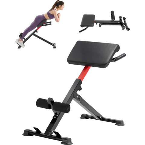 VEVOR Roman Chair Hyperextension Bench Back Extension 113 kg Draagbaar en opvouwbaar extensieapparaat, trainingsapparaat voor het trainen van de rugspieren, fitnesshalterbank voor de thuisgym