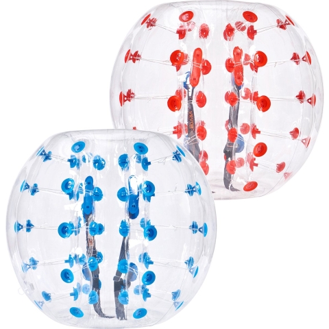 VEVOR Opblaasbare Bump Ball Bumper Ball 2-pack 1,2 m x 1,03 m, menselijke botsingsbal, PVC-lichaamsbubbel-stuitbal voor buitenactiviteiten, opblaasbare bumperbal met rode en blauwe stippen