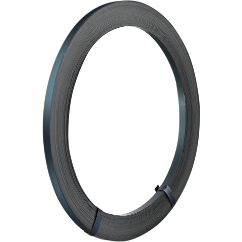 VEVOR stalen omsnoeringsrol, 90 m lang x 12,5 cm breed x 0,04 cm dik, breeksterkte 499 kg, robuuste omsnoeringsrol voor pallets, draagbare, sterke metalen omsnoeringsrol, zwart