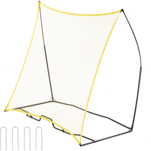 VEVOR Soccer Rebounder Draagbare Voetbaltrainer 7 x 7 voet Voetbaltrainingsuitrusting Gemaakt van ijzer en polyester, Sport Voetbal Rebounder Muur met draagbare tas, voor Team Solo Training Passing Volley