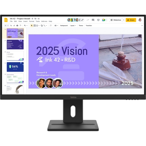 Lenovo ThinkVision E27Q-40 computer monitor 68,6 cm (27") 2560 x 1440 Pixels Quad HD LCD Zwart