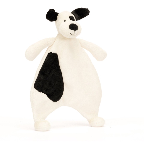 Jellycat Knuffeldoekjes - 27x20 cm - Bashful Black & Cream Puppy - Jellycat - OneSize - Knuffeldoekjes