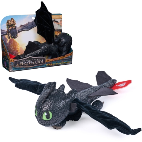 Dragons Knuffel - Filmdraak - Zwevende knuffel Tandloos - 30cm - Dragons - OneSize - Knuffel