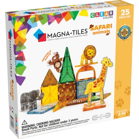Magna-Tiles Magneetset - 25 Onderdelen - Safaridieren - Magna-Tiles - OneSize - Magnetisch speelgoed