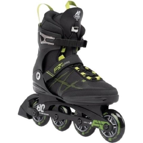 K2 Rolschaatsen - F.I.T. 80 Pro - Zwart/Groen - Skeelers - K2 - 42,5 - Rolschaatsen