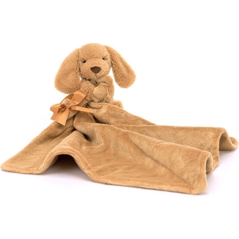Jellycat Knuffeldoekjes - 34x34 cm - Bashful Toffee Puppy - Jellycat - OneSize - Knuffeldoekjes