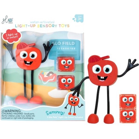 Glo Pals Figuur/Zintuiglijke kubussen m. Licht - Sammy - Rood - Glo Pals - OneSize - Badspeelgoed