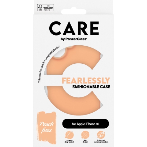 PanzerGlass CARE by ® Fashionable Backcover Apple iPhone 16 Oranje Inductieve lading