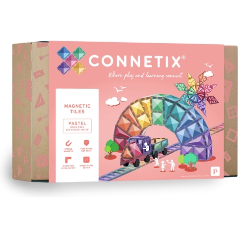 Connetix Magneetset - 202 Onderdelen - Pastel MEGA Verp - Connetix - OneSize - Magnetisch speelgoed