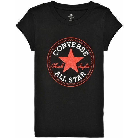Converse T-Shirt - Zwart m. Logo - Converse - 12-13 jaar (152-158) - T-Shirts