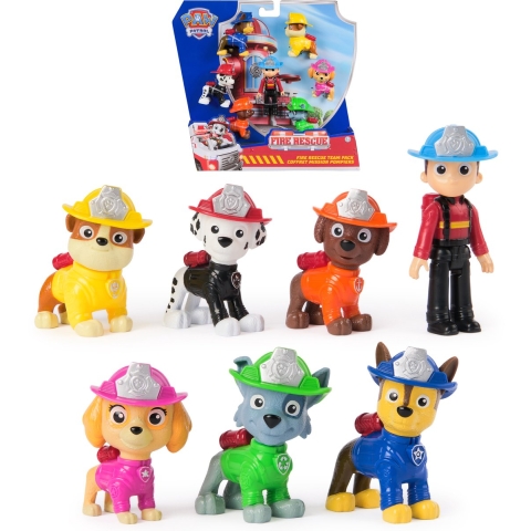 Paw Patrol Speelgoedfiguren - 7 st. - vier Reddingspakket Team - Paw Patrol - OneSize - Speelgoedfiguur
