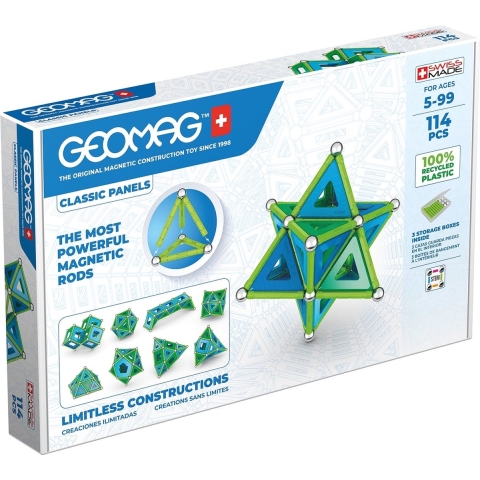 Geomag Magneetset - Classic+ Panelen Gerecycled - 114 Onderdelen - Geomag - OneSize - Magnetisch speelgoed