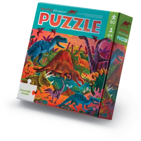 Crocodile Creek Puzzel - 60 Bakstenen - Oogverblindend Dinosaurs - Crocodile Creek - OneSize - Puzzel
