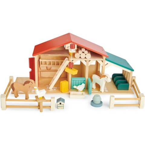 Tender Leaf Houten Speelgoed - Paardenstal voor Poppenhuis - Gro - Tender Leaf - OneSize - Poppentoebehoren
