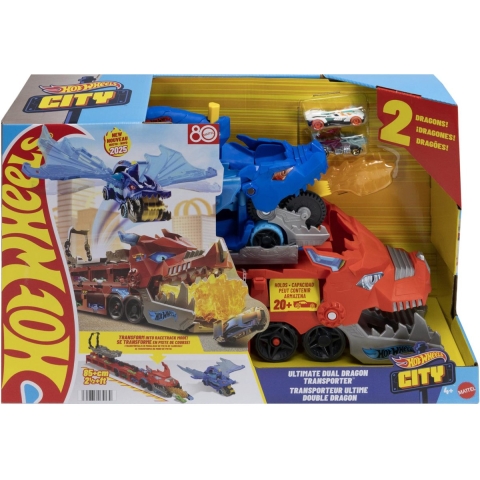 Hot Wheels Speelset - City Ultimate Dubbele Drakentransporteur - Hot Wheels - OneSize - Auto