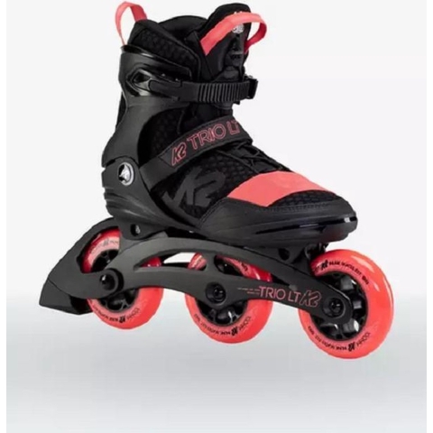 K2 Rolschaatsen - Trio LT 100 W - Zwart/Koraal - Skeelers - K2 - 40 - Rolschaatsen