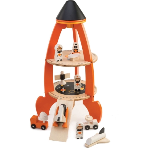 Tender Leaf Houten Speelgoed - Ruimteraket - Tender Leaf - OneSize - Speelgoed