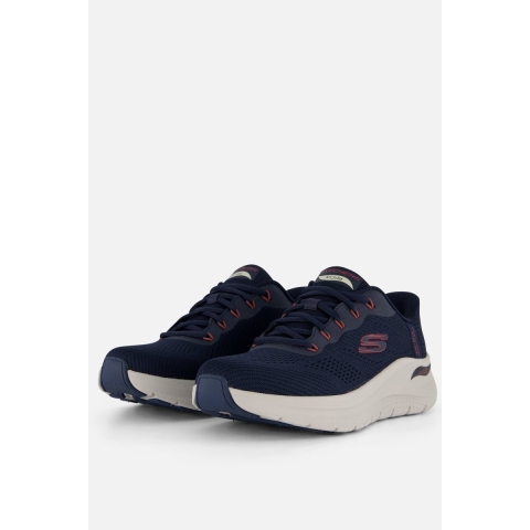 Skechers Arch Fit 2.0 Lestur Textiel Heren Marineblauw/rode Sneakers