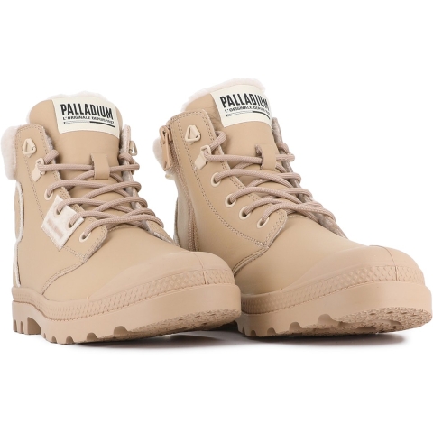 Palladium Pampa HI Snow Warm Leren Vrouwen Beige Laarzen