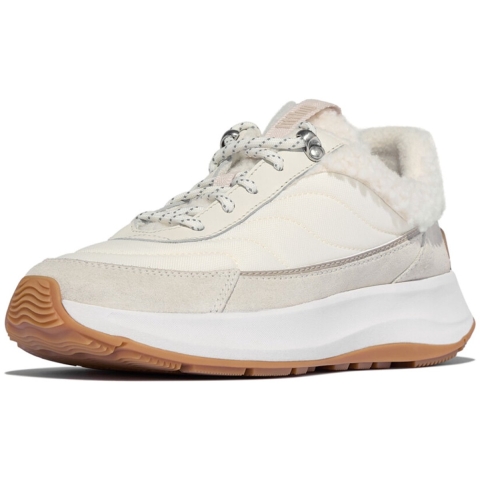 Fitflop F-Mode Flow Suède Dames Crème Mix Sneakers