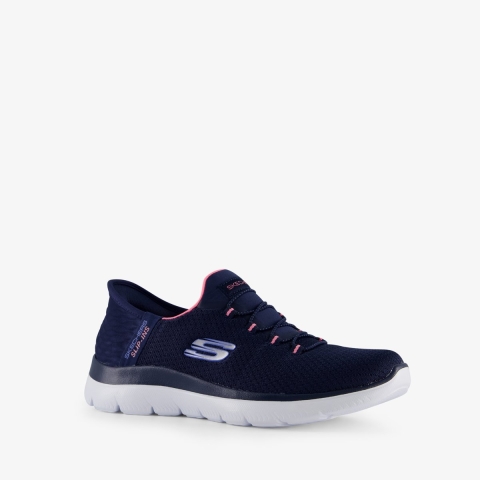 Skechers Summits - Diamond Dream Textiel Dames Navy/Roze Standaard Sneakers