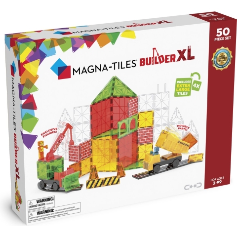 Magna-Tiles Magneetset - 50 Onderdelen - Bouwer XL + MicroMAGS - Magna-Tiles - OneSize - Magnetisch speelgoed