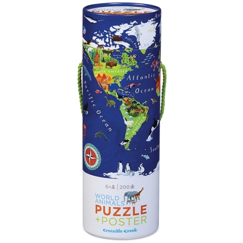 Crocodile Creek Puzzel - 200 Bakstenen - Wereld Animals - Crocodile Creek - OneSize - Puzzel