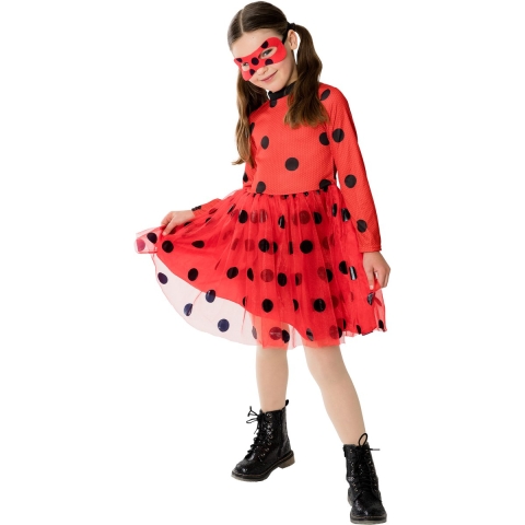 Rubies Kostuum - Miraculous Ladybug Tutu Dress & Mask - Rubies - 5-6 jaar (110-116) - Kostuum