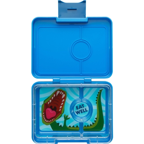 Yumbox Broodtrommel m. 3 Rum - Bento Snack - Surf Blue - Dino Tr - Yumbox - OneSize - Broodtrommels