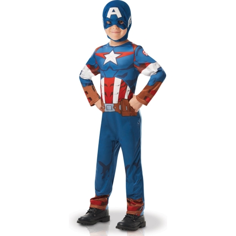 Rubies Verkleedkleren - Marvel Captain America - Rubies - 5-6 jaar (110-116) - Kostuum