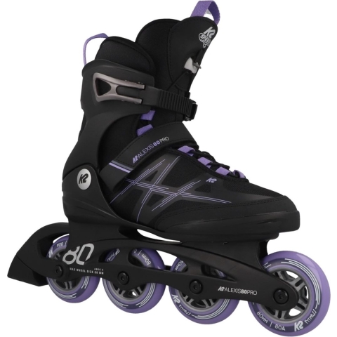 K2 Rolschaatsen - Alexis 80 Pro - Zwart/Paars - Skeelers - K2 - 41,5 - Rolschaatsen