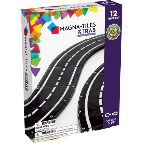 Magna-Tiles Magneetset - XTRAS Roads - 12 Onderdelen - Magna-Tiles - OneSize - Magnetisch speelgoed